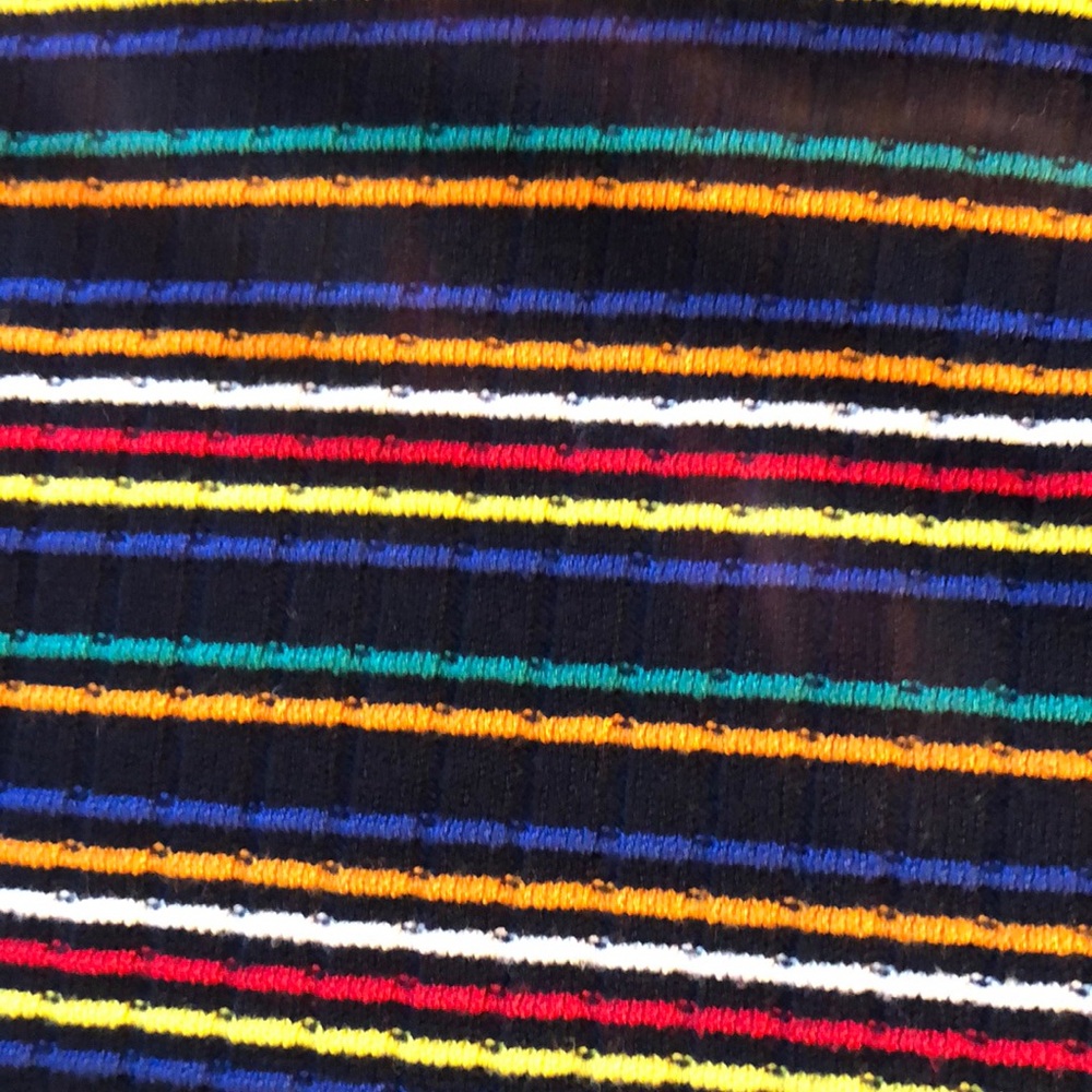 Zara Knit cropped mock turtleneck rainbow stripe - Picture 3 of 3